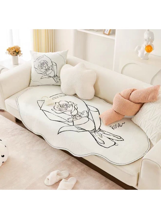 general Irregular Shaped Sofa Cushion Sponge Seat Cushion Chenille Sofa Towel - Image 3